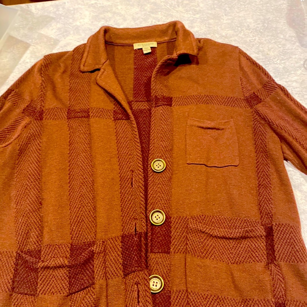 Burberry burgundy cardigan - men or women. Tagged at Burberry Brit size L
